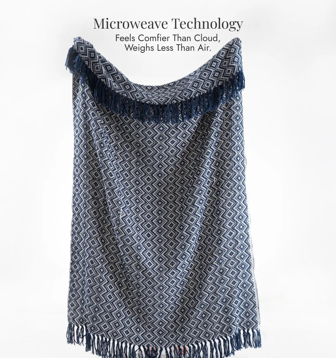 Cloudy Sofa Blanket - Navy Vanilla Lattice
