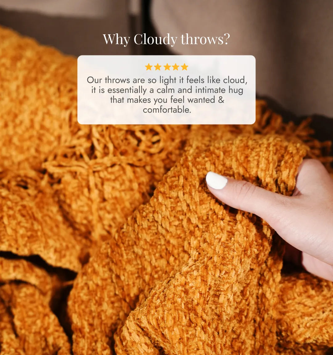 Cloudy Sofa Blanket - Mustard Meadow