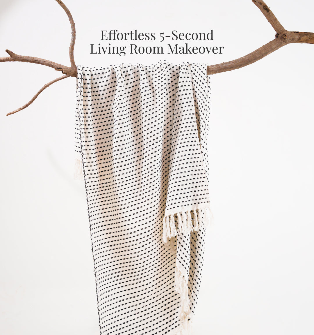 Cloudy Sofa Blanket - Running Line Black & White