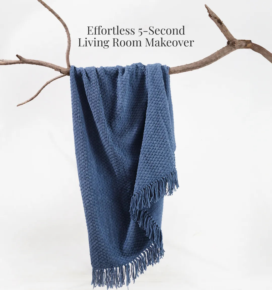 Cloudy Sofa Blanket - Blue Ash Zigzag
