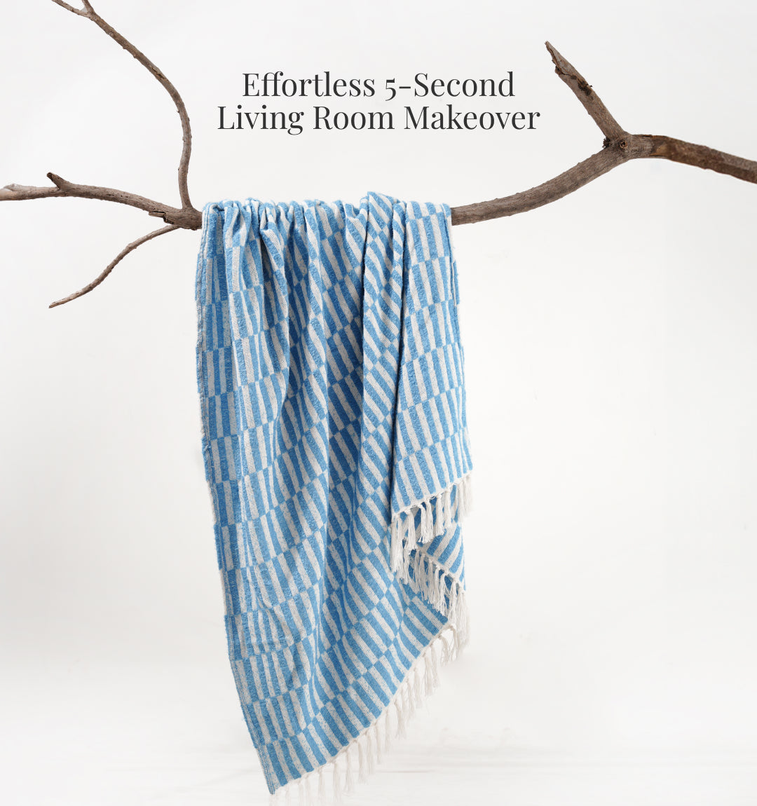 Cloudy Sofa Blanket- Skyline Checkered