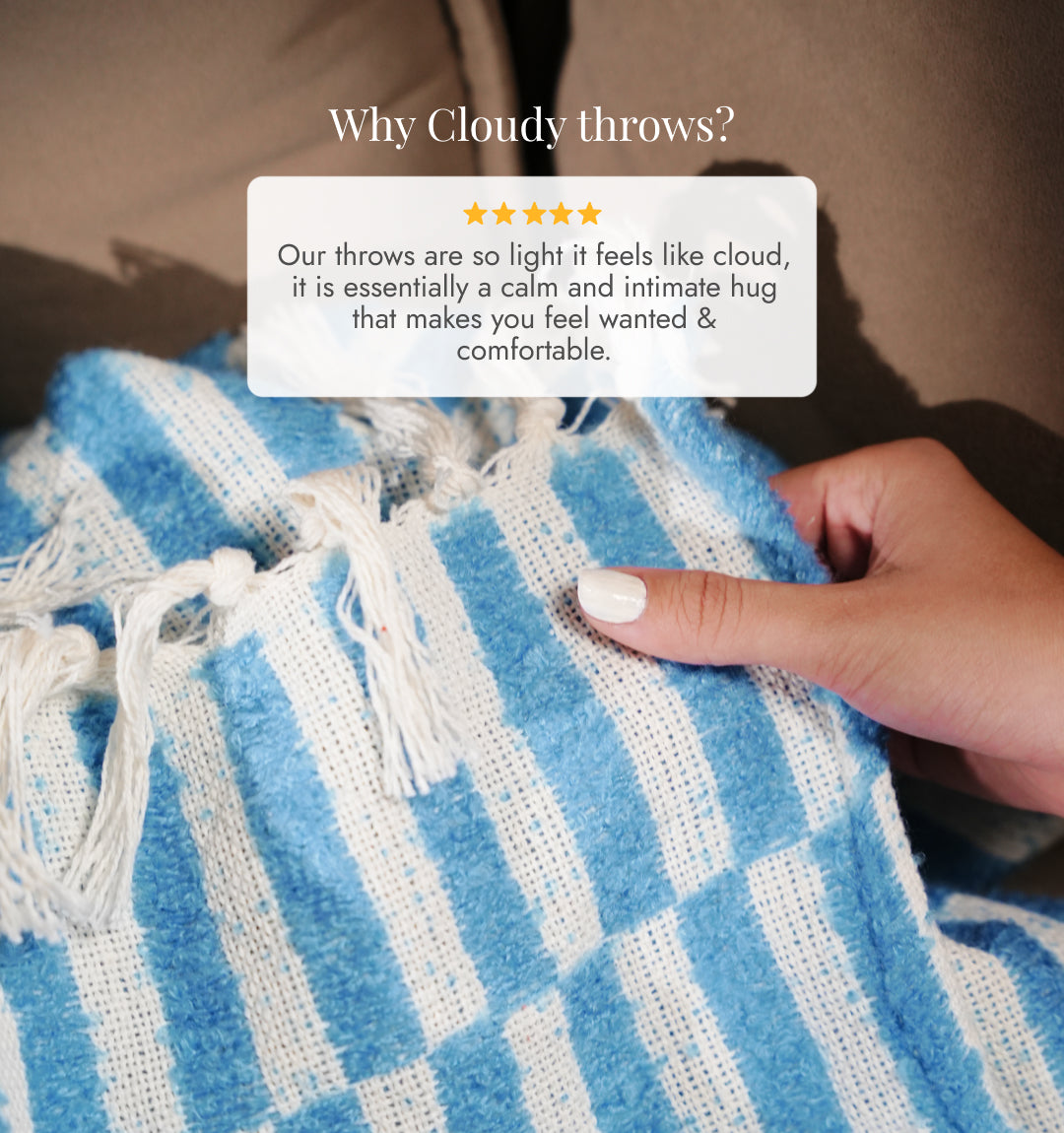 Cloudy Sofa Blanket- Skyline Checkered