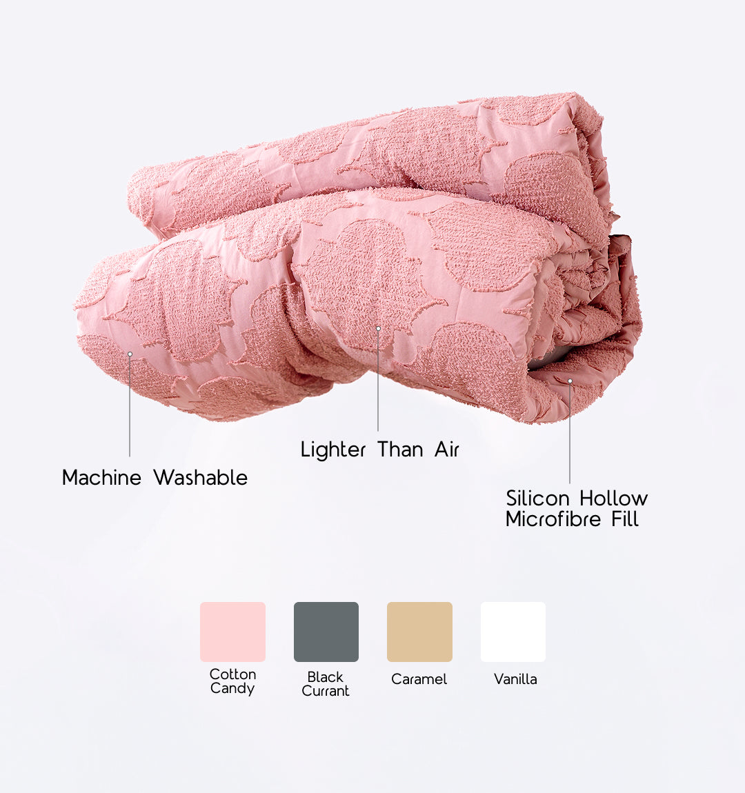 Midnight Air Threaded Comforter - Cotton Candy