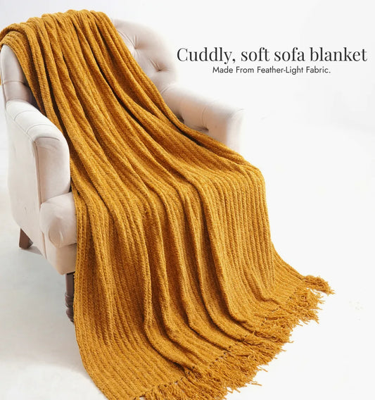 Cloudy Sofa Blanket - Mustard Meadow