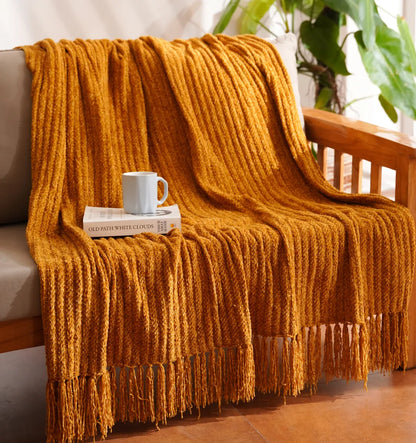 Cloudy Sofa Blanket - Mustard Meadow