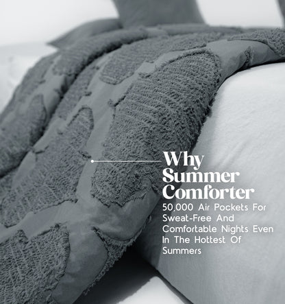 Midnight Air Threaded Comforter - Black Currant