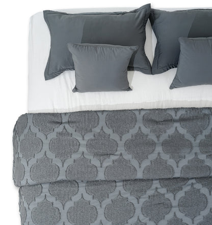 Midnight Air Threaded Comforter - Black Currant
