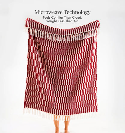 Cloudy Sofa Blanket - Rosewood Checkered