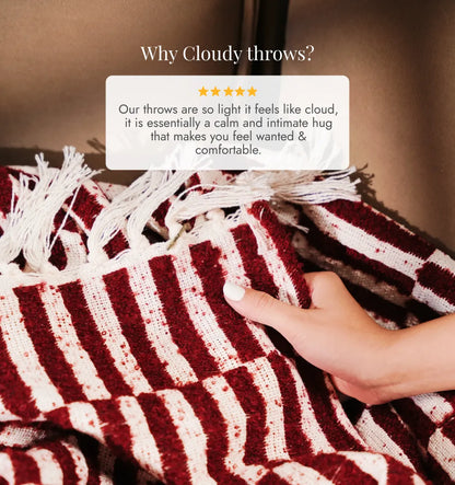 Cloudy Sofa Blanket - Rosewood Checkered