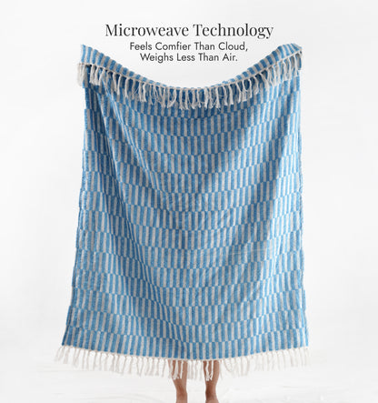 Cloudy Sofa Blanket- Skyline Checkered